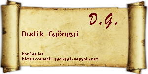 Dudik Gyöngyi névjegykártya