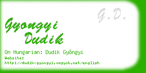 gyongyi dudik business card